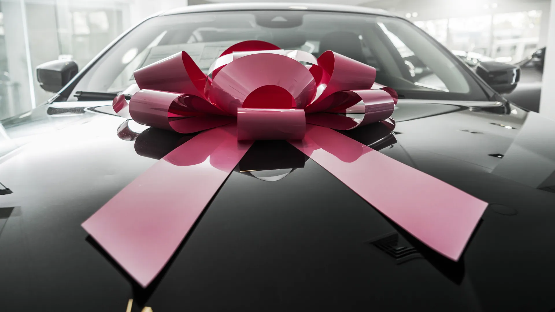 car with a bow