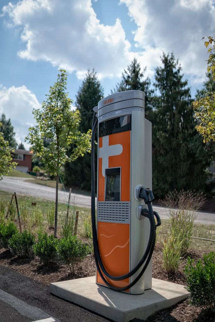 Electric Vehicle charging station outside of Rohrich Lexus